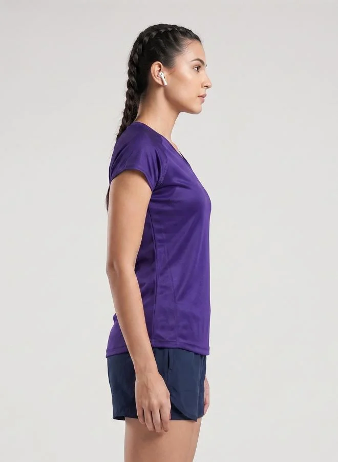 Zaecy School Purple Women's V-neck T-shirt for Women | Best Price UAE