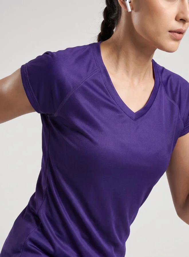 Zaecy School Purple Women's V-neck T-shirt for Women | Best Price UAE