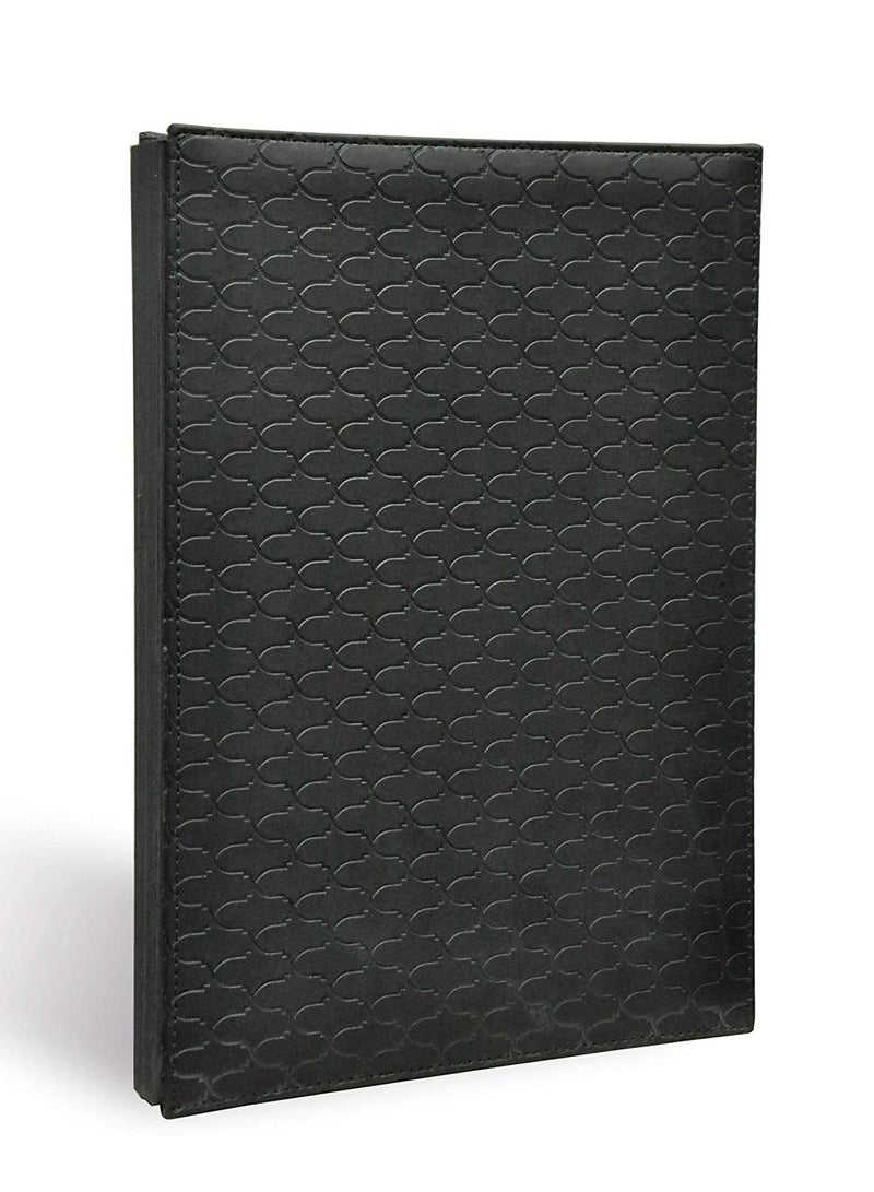 FIS Signature Book, Italian PU Material Cover, 18 Sheets with Gift Box, Black Color, 240 x 340 mm - FSCL18BKD1 - Image 1