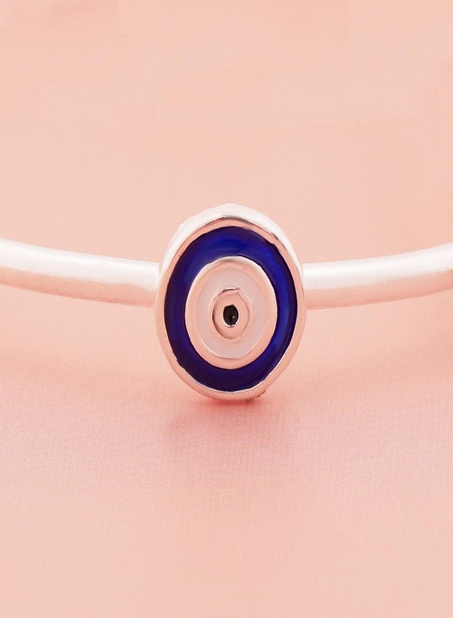 Silver Chest 925 Sterling Silver Baby Nazariya Bangles � Evil Eye Adjustable Bangles for Kids, Blue & White Enamel Protection Kada, Safe Hypoallergenic Jewellery for Boys & Girls, Gift Box Included - Image 3