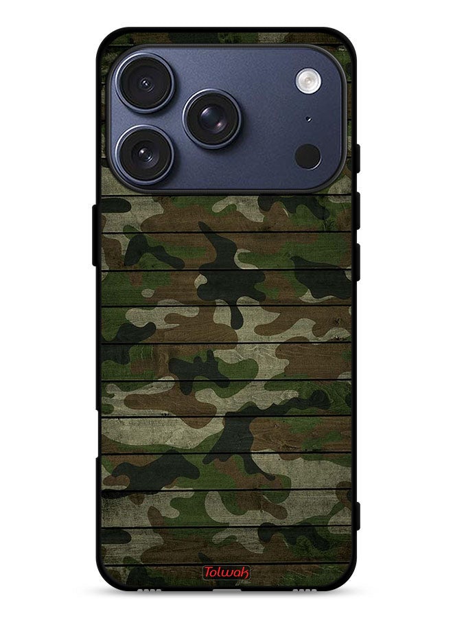 Tolwak Apple iPhone 17 Pro Protective Case Cover Camouflage Wooden Pattern - Image 1