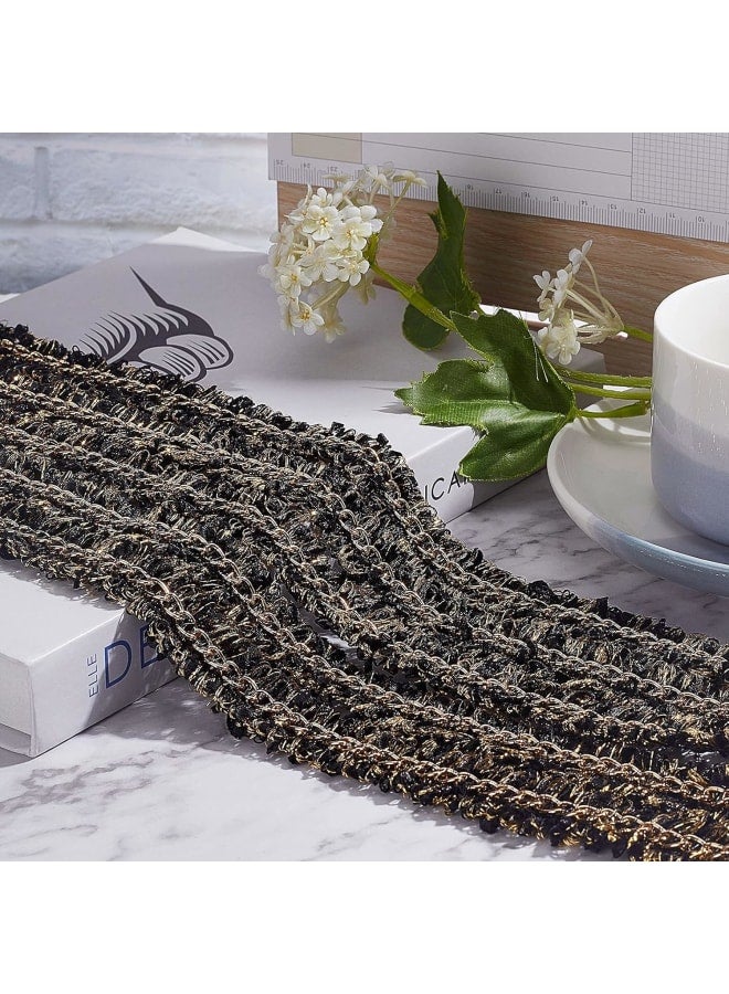 10 Yard Nylon Ribbon with Aluminum Curb Chain Black Decorative Ribbon with Cross Chain for Clothes Bag Shoes Wedding Party Hanging Home Decoration, 20mm/ 3/4 inches Width  - Image 3