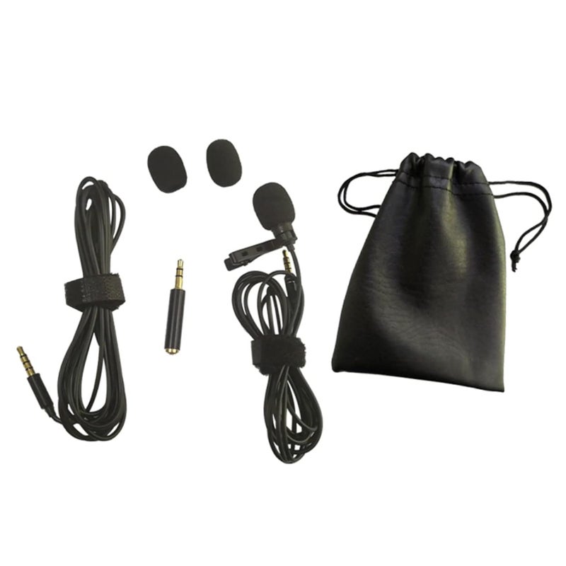 Lapel Microphone Kit with Extended Cord and Carrying Case for Clear Recording - Image 2