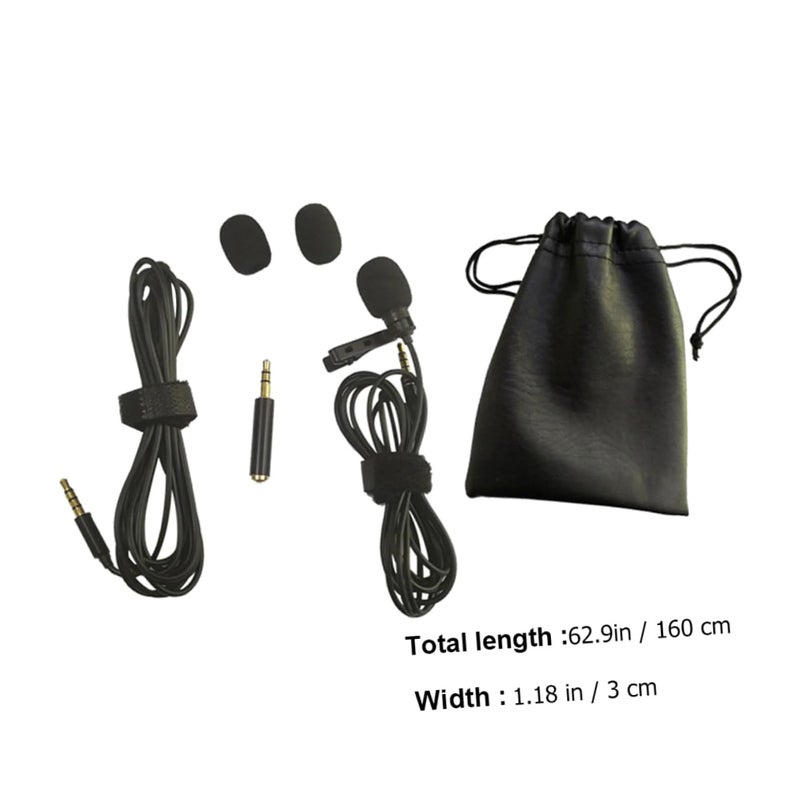Lapel Microphone Kit with Extended Cord and Carrying Case for Clear Recording - Image 3