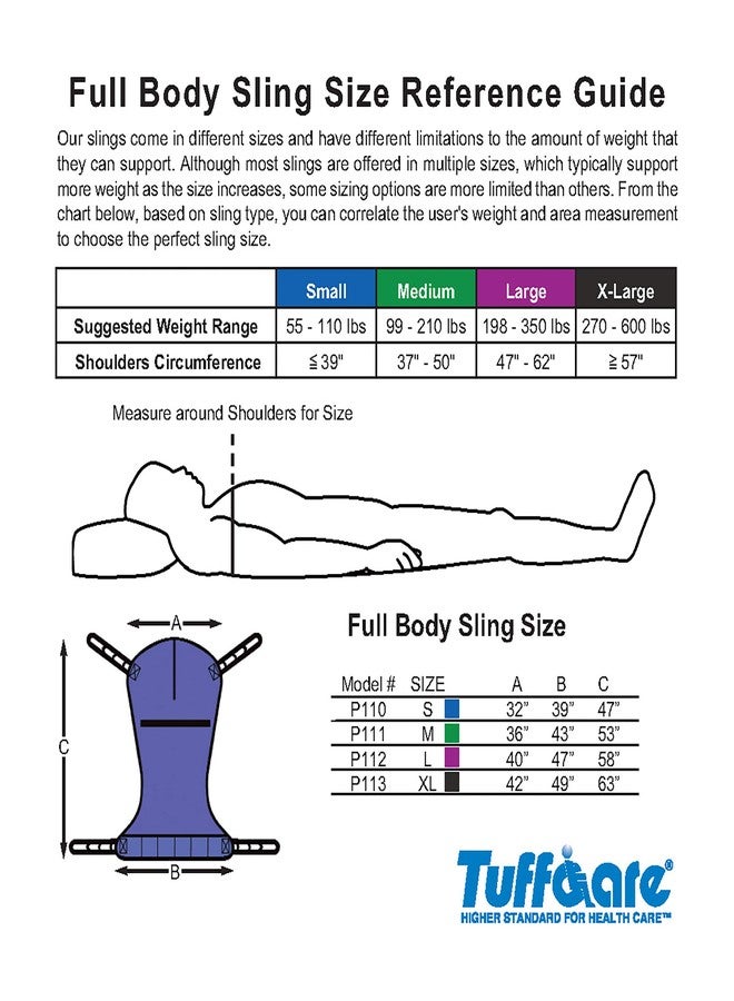 Tuffcare Full Body Sling (Medium) Compatible with Tuffcare, Hoyer, Invacare, McKesson, Drive, Lumex, Medline, Joerns and Other Patient Lifts, Oversize Fit Solid Fabric Polyester Patient Lift Slings - Image 5