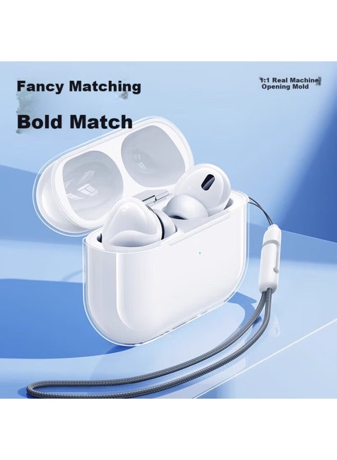 Beiyipin Bluetooth Earphone Protective Case Compatible With New Airpods Pro3 Protective Cover, Apple Second Generation Earphones Transparent Soft Shell Full Protection Shockproof Anti-slip Fingerprint Resistant Full Cover Case - Image 4