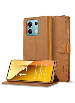 HuHa Case Cover For Xiaomi Redmi Note 13 5G LC.IMEEKE Calf Texture Leather Phone Case Brown 