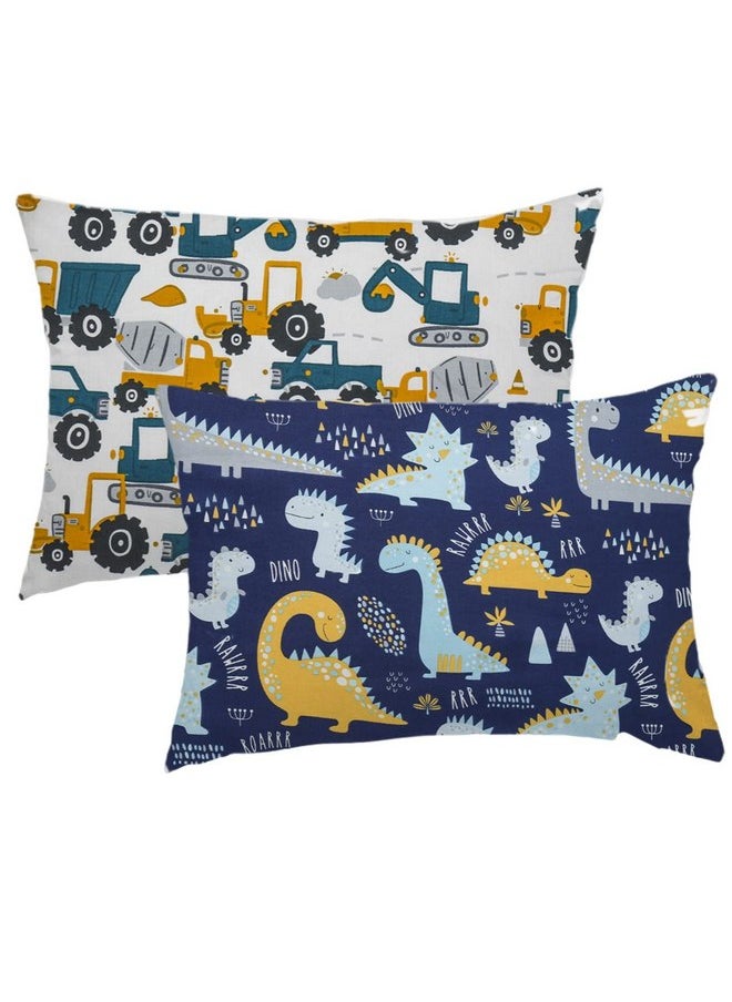 Aisawate Kid Toddler Pillowcase,2 Packs 100% Cotton Pillow Cover for Kids Bedding,15x23 Pillowslip Case for Sleeping Fits Pillows Sized 13x18 or 14x19,Envelope Closure Travel Pillow Pillowcase  - Image 1