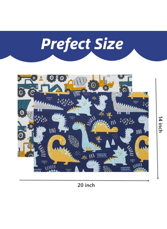 Aisawate Kid Toddler Pillowcase,2 Packs 100% Cotton Pillow Cover for Kids Bedding,15x23 Pillowslip Case for Sleeping Fits Pillows Sized 13x18 or 14x19,Envelope Closure Travel Pillow Pillowcase  - Image 3