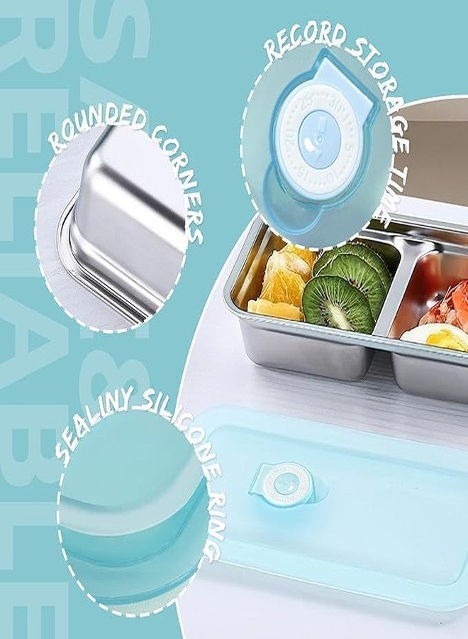 Whimsical Stainless Steel Double Compartment Snack Containers - Reusable Grab & Go Food Storage with Lids, Dishwasher Safe for Dips, Takeout, Travel & Camping (2) - Image 5