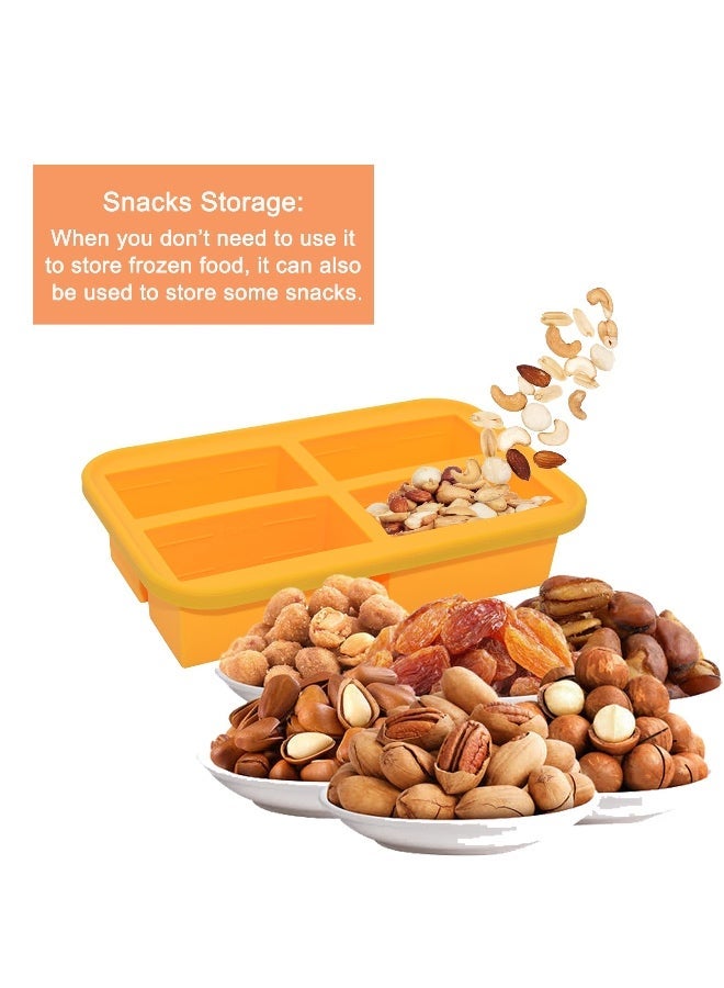 Chabeia Ice Cube Tray with Lid, Silicone Freezing Tray, Baby Food Freezer Trays, Souper Cubes Silicone for Soup Sauce Meal Prep,300ml Portion - Image 4