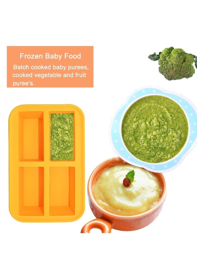 Chabeia Ice Cube Tray with Lid, Silicone Freezing Tray, Baby Food Freezer Trays, Souper Cubes Silicone for Soup Sauce Meal Prep,300ml Portion - Image 3