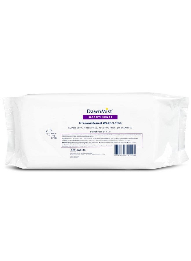 دوكال منشفة غسيل داون ميست المبللة مسبقًا للبالغين، غير معقمة، عبوة ناعمة، 8 بوصات عرضًا × 12 بوصة طولاً (50 عبوة من 12 قطعة) (عبوة من 600 قطعة) - Image 1