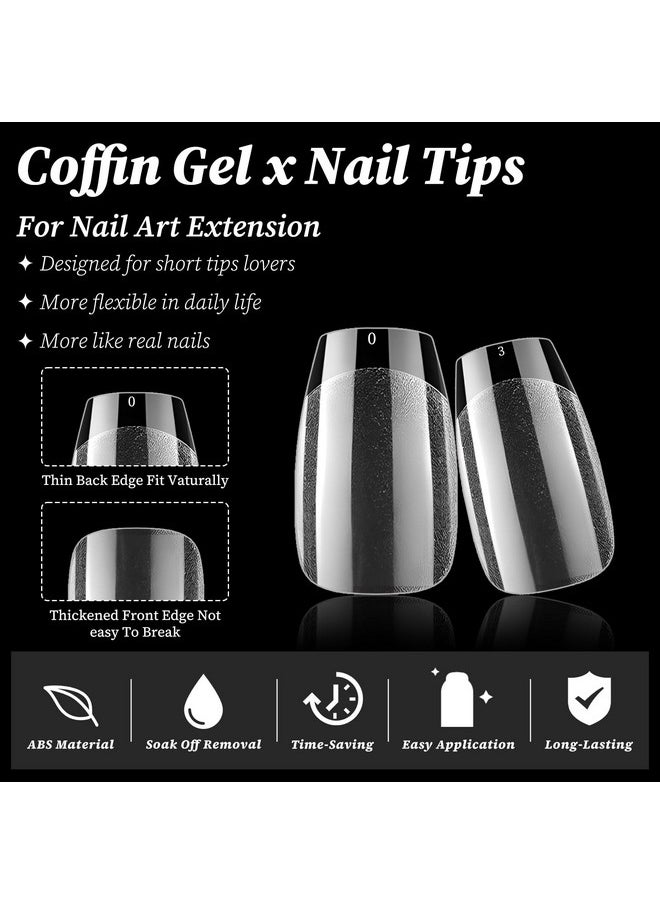 لاك فورايفر 300 قطعة من أطراف أظافر جل كاذبة قصيرة من Coffin، أطراف أظافر كاذبة شفافة من Coffin، أطراف أظافر صناعية كاذبة قصيرة من Coffin، أطراف أظافر كاذبة ناعمة من الجل لتمديد أظافر الأكريليك، صناعة أظافر صناعية  - Image 2