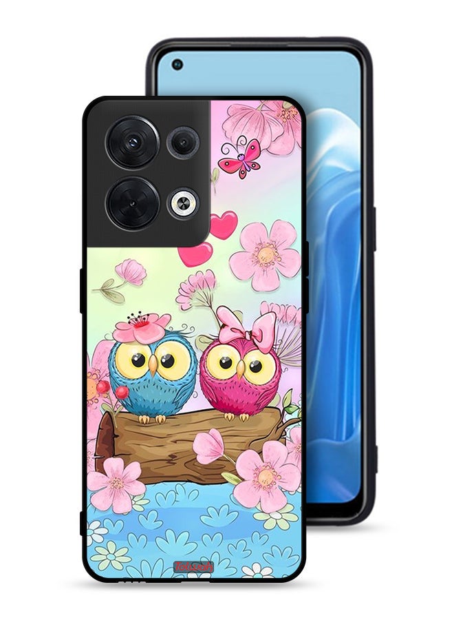 Tolwak Oppo Reno8 5G Protective Case Cover Cute Owls Art - Image 1