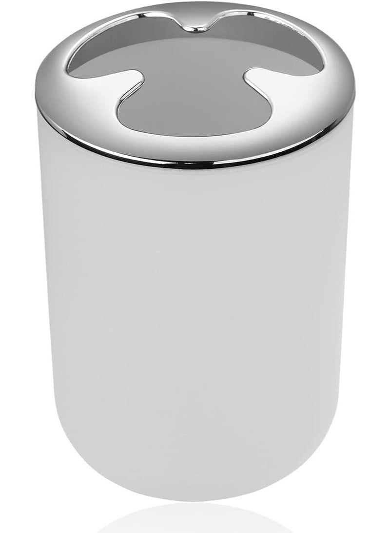 Bathroom Accessories Set 6 Piece Bath Ensemble Includes Soap Dispenser, Toothbrush Holder, Tumbler, Soap Dish for Decorative Countertop and Housewarming Gift, White - Image 5