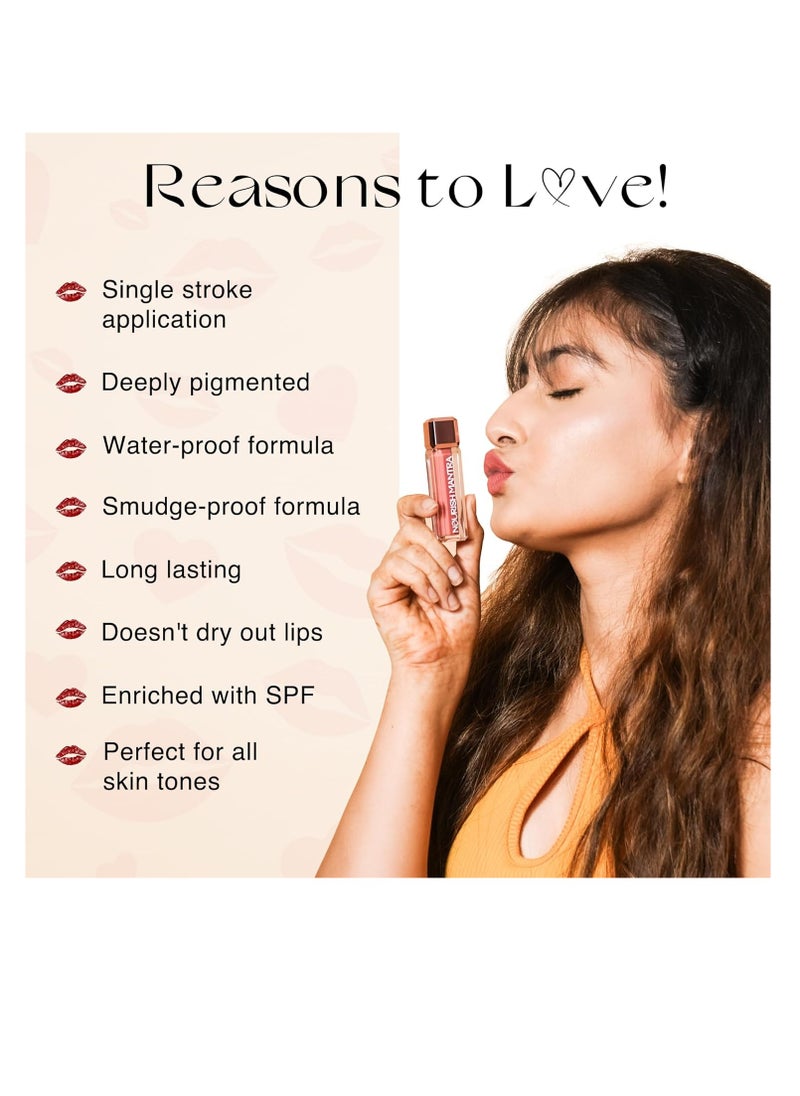 NOURISH MANTRA - Nourish Mantra’s Jashn E Gulab Lipstick  3.5ml  Creamy Matte Liquid Lipstick with SPF Water Proof Smudge Proof Transfer Proof Long Lasting Suits All Skin Tones - Image 1