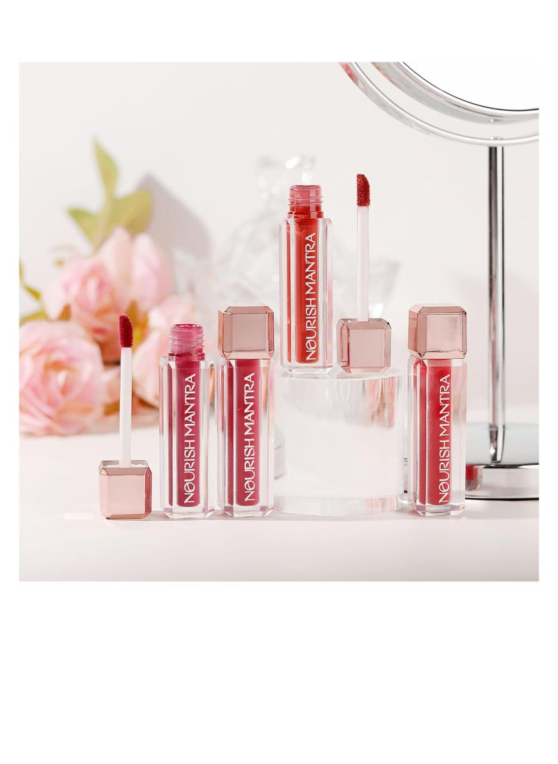 NOURISH MANTRA - Nourish Mantra’s Jashn E Gulab Lipstick  3.5ml  Creamy Matte Liquid Lipstick with SPF Water Proof Smudge Proof Transfer Proof Long Lasting Suits All Skin Tones - Image 1