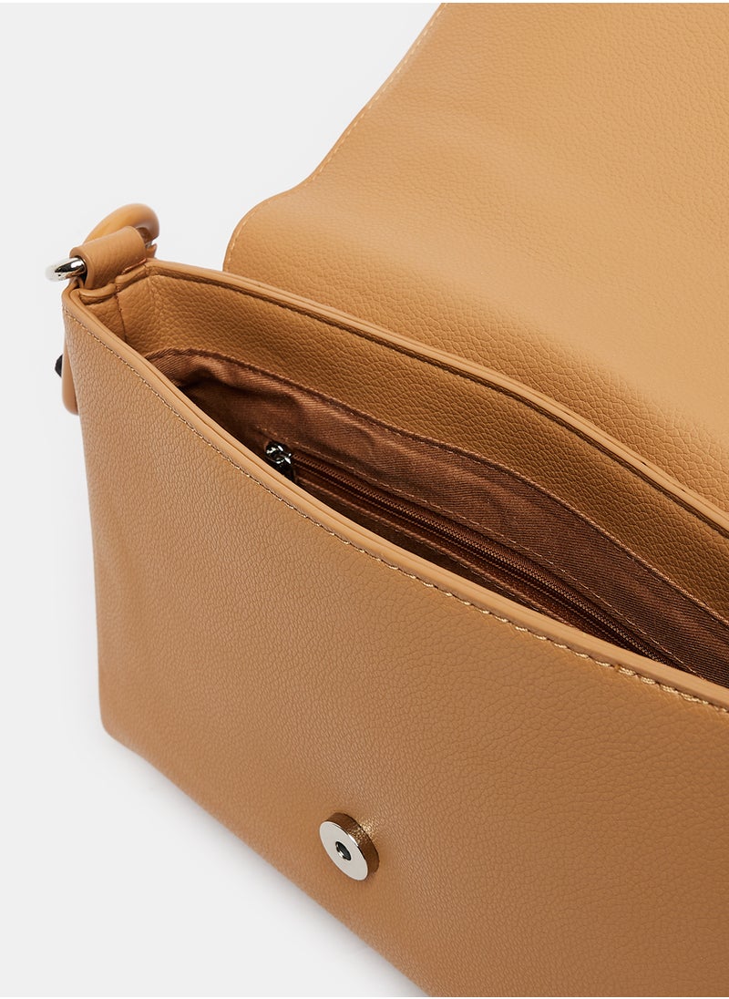 DejaVu - Press Button Closure Shoulder Bag With Adjustable Handle - Image 1