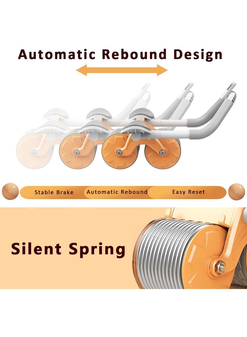 تابيت عجلة تمارين البطن الأوتوماتيكية مع دعامة للمرفقين، لتقوية عضلات البطن، مزودة بوسادة للركبة ومؤقت وحامل للهاتف المحمول (برتقالي، الإصدار العادي) - Image 3