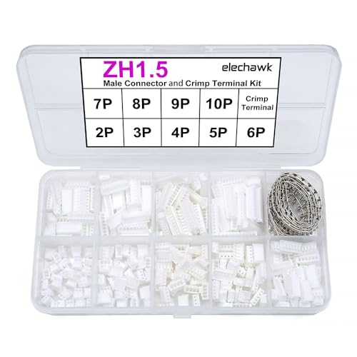elechawk ZH 1.5MM Connectors and Crimp Terminal kit Compatible with JST ZH 1.5 Connector 2/3/4/5/6/7/8/9/10 Pin Housing - Image 1