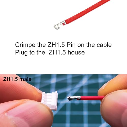 elechawk ZH 1.5MM Connectors and Crimp Terminal kit Compatible with JST ZH 1.5 Connector 2/3/4/5/6/7/8/9/10 Pin Housing - Image 4