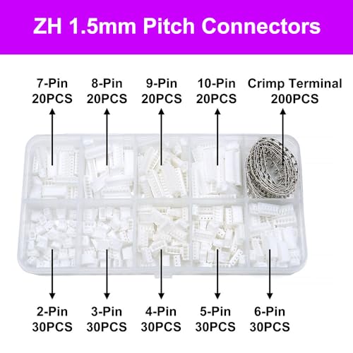 elechawk ZH 1.5MM Connectors and Crimp Terminal kit Compatible with JST ZH 1.5 Connector 2/3/4/5/6/7/8/9/10 Pin Housing - Image 2