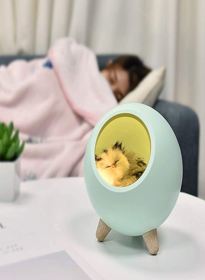 Ostin Kids Cat Night Light Stepless Dimming Touch Control Cute Little Pet House Atmosphere Light Sleeping Lamp for Bedroom Table Nursery Baby Gift (Green) - Image 1
