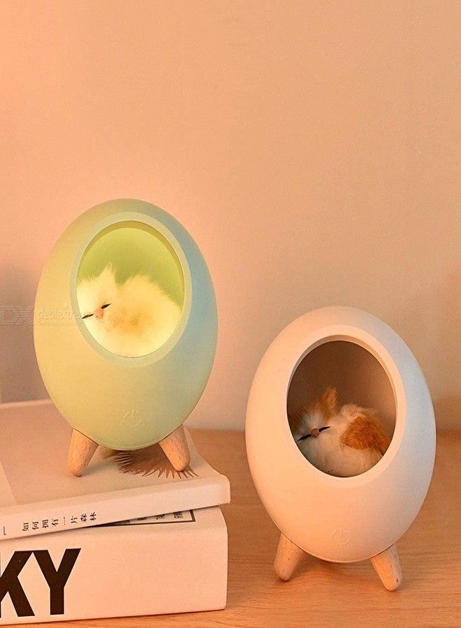 Ostin Kids Cat Night Light Stepless Dimming Touch Control Cute Little Pet House Atmosphere Light Sleeping Lamp for Bedroom Table Nursery Baby Gift (Green) - Image 3