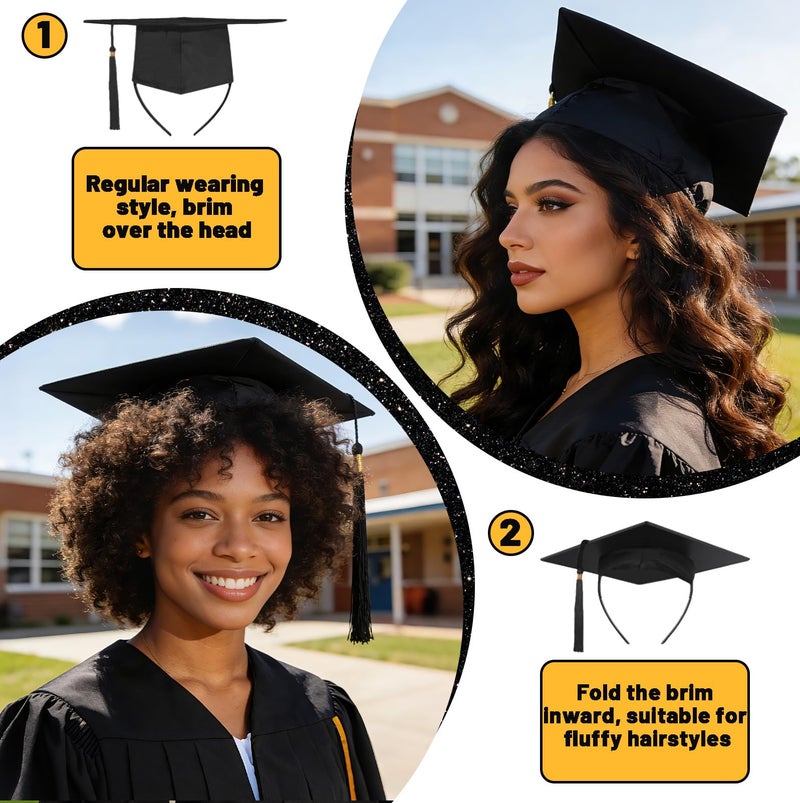 Pirekul Graduation Cap Headband Insert, Grad Cap Headband Holder - Secures Your Graduation Caps & Keeps Hairstyle, Hat Accessories for Graduates, Students, Women - Image 4