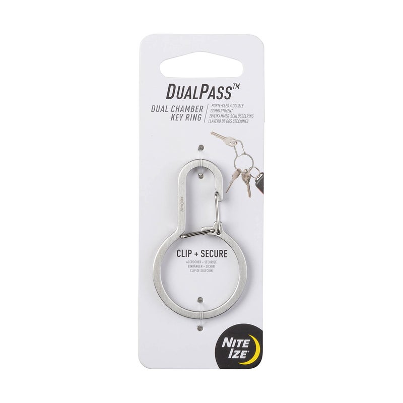 Nite Ize DualPass Dual Chamber Key Ring, Split Ring Keychain Alternative for Home Car Keys - Image 1