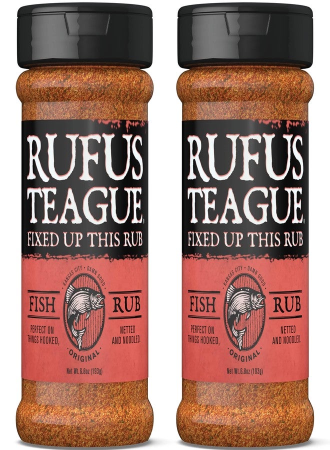Rufus Teague خلطة توابل السمك من روفوس تيغ، عبوتان، توابل شواء فاخرة وتوابل جافة للتدخين والشواء، نكهة حائزة على جوائز للأسماك والمأكولات البحرية وغيرها، خالية من الغلوتين، 6.8 أونصة - Image 1