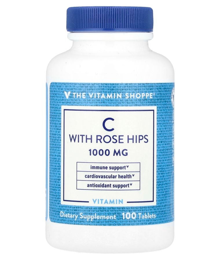 The Vitamin Shoppe Vitamin C With Rose Hips 100 Tablets