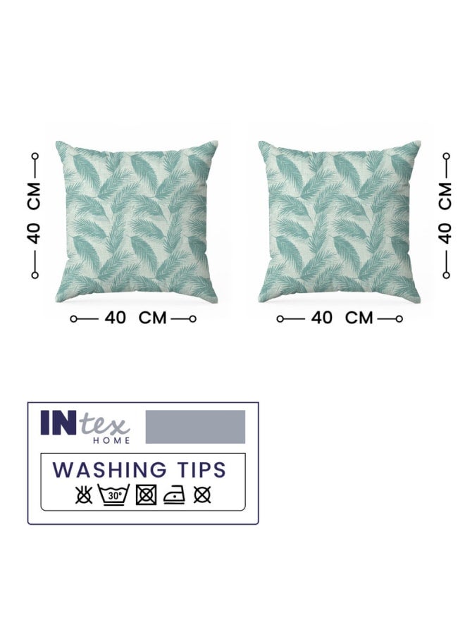  انتكس بيت الستائر وسادة بيلا من الكتان المخملي من إنتكس هوم - نقشة أوراق الشجر - قماش أنيق ومتين لغرف المعيشة - قطعتان - Image 5