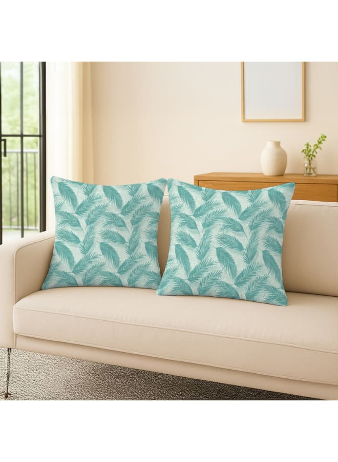  انتكس بيت الستائر وسادة بيلا من الكتان المخملي من إنتكس هوم - نقشة أوراق الشجر - قماش أنيق ومتين لغرف المعيشة - قطعتان - Image 2