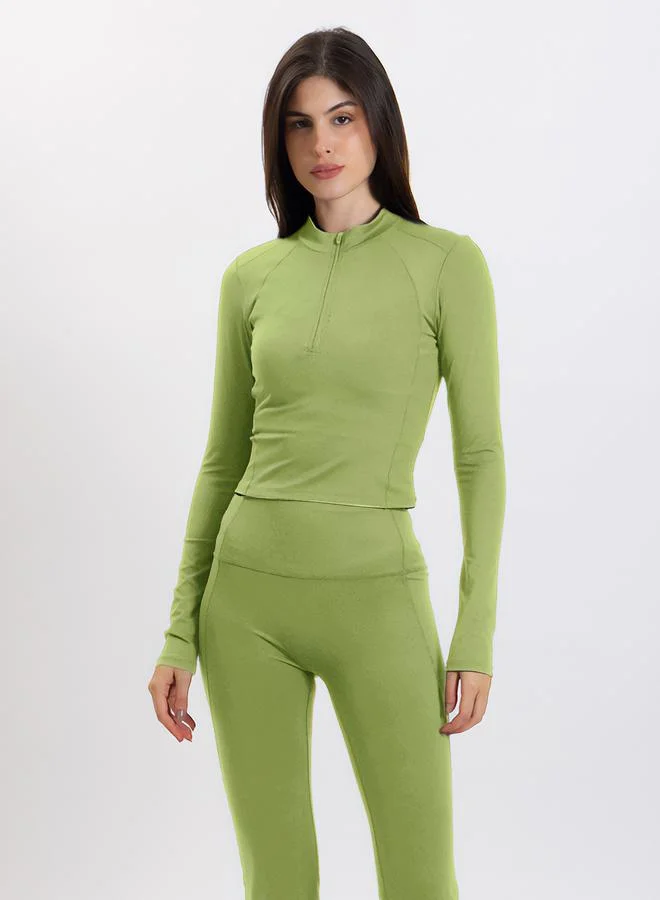 SHAPES SCULPT CROP ZIP-UP TOP