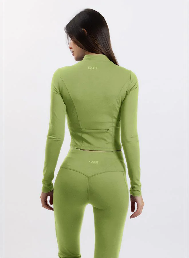 SHAPES SCULPT CROP ZIP-UP TOP