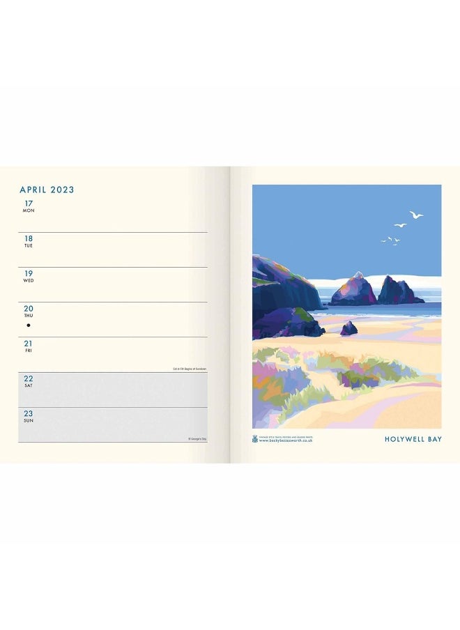 null - British Coastlines, Becky Bettesworth Deluxe A5 Diary 2023 - Image 1