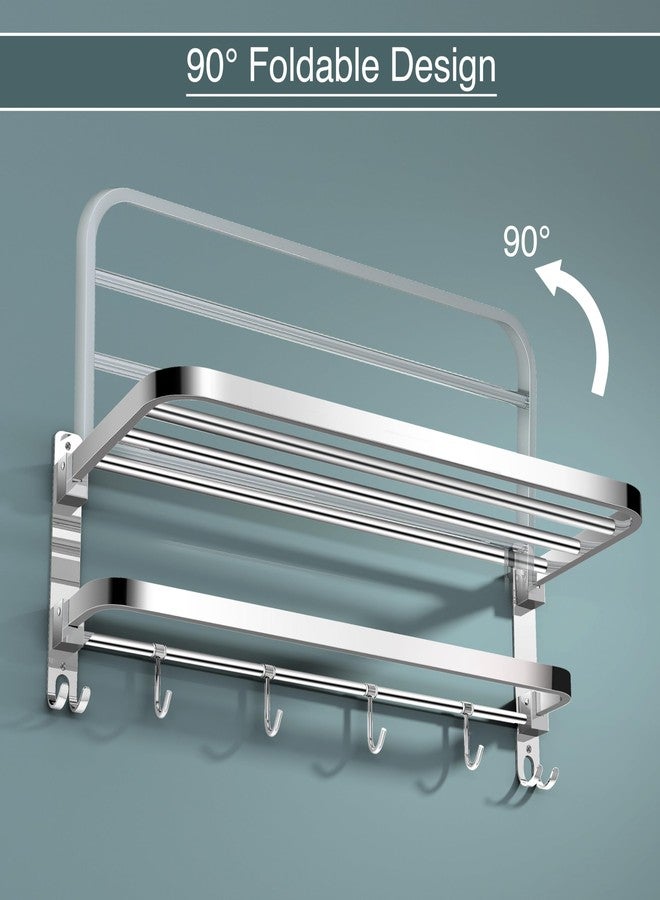 Ruboxa Towel Rack for Bathroom/Stainless Steel Towel Bar/24 Inch Towel Holder with Towel Rod/Bathroom Accessories - (Chrome) - Image 5