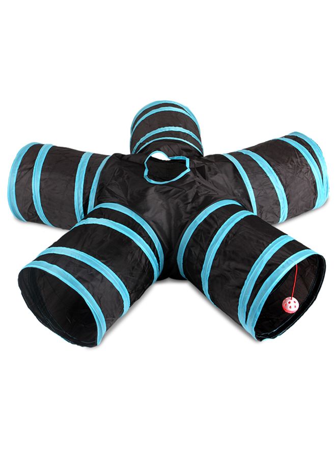 5 Way Foldable Tunnel Toy For Pet Black/Blue 31x4x31cm - Image 2