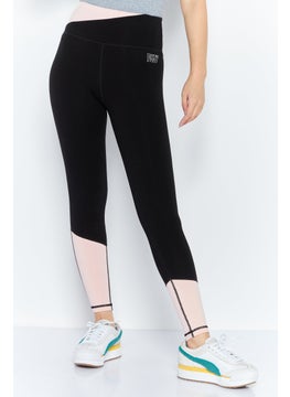 DKNY Sport Women Sportswear Fit Brand Logo Training Leggings, Black  - Image 1