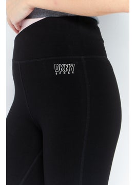 DKNY Sport Women Sportswear Fit Brand Logo Training Leggings, Black  - Image 3