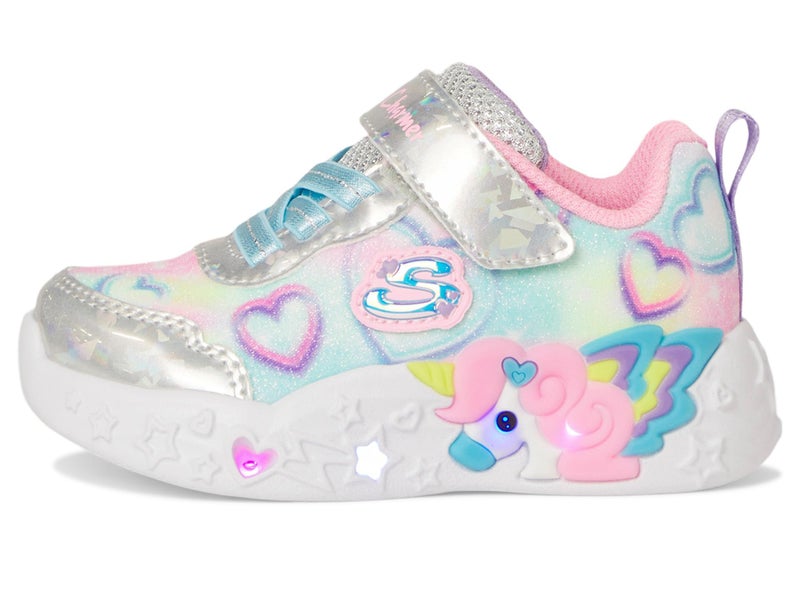 SKECHERS Girls Unicorn Charmer Sneaker, Silver/Multi, 10 Toddler - Image 4
