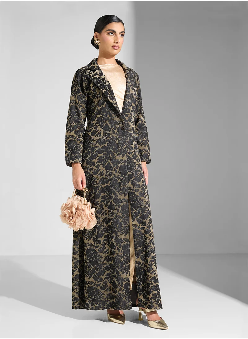 جولدن ابل Printed Long Sleeves Maxi Dress