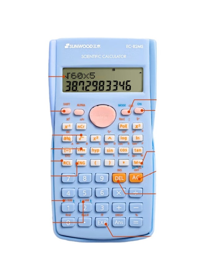 Sunwood (Sunwood) Function Scientific Calculator 240 Functions Exam Computer (Suitable For Junior And Senior High School Students) Ec-82Ms Twilight Blue - Image 2