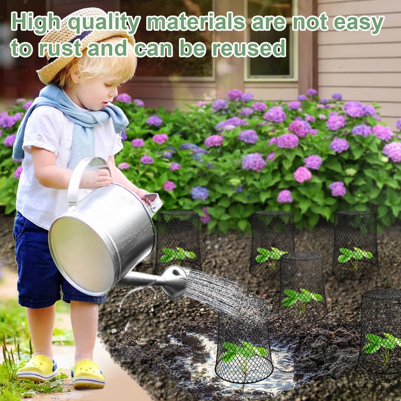 Doksving 10 Pcs 6.8"Ã—7.4" (Multiple Sizes/Quantities Available) Seedling Plant Protectors from Animals, Chicken Wire Plant Cage Garden Cloche to Protect Plants Vegetables from Rabbits Squirrels Chicken - Image 5