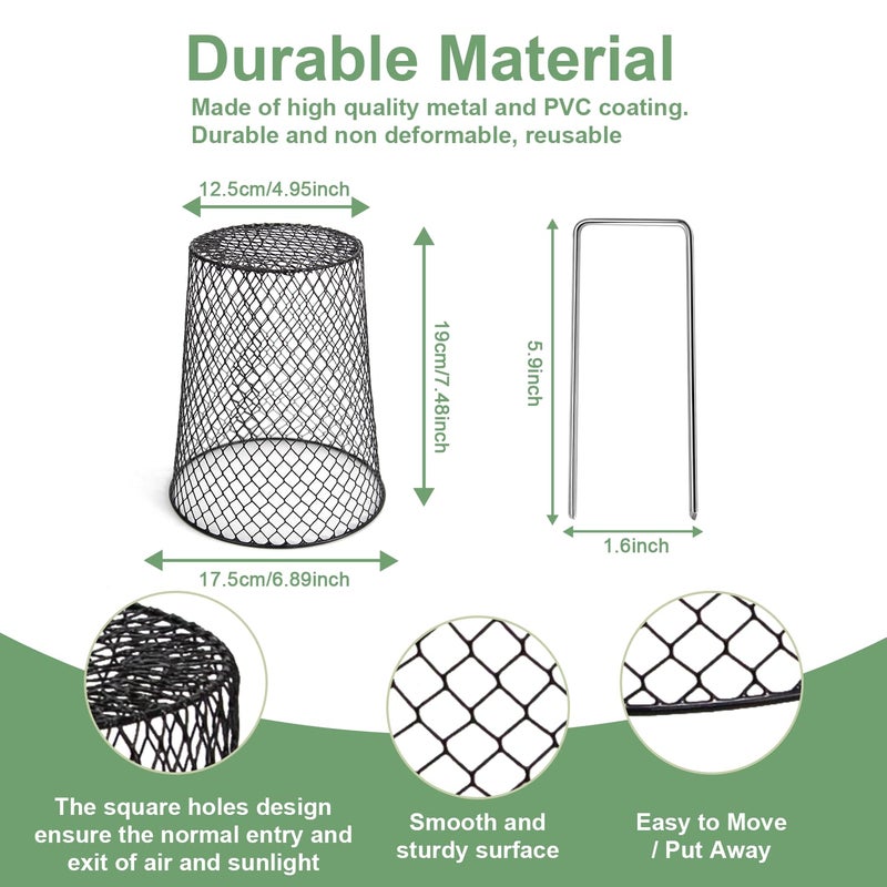 Doksving 10 Pcs 6.8"Ã—7.4" (Multiple Sizes/Quantities Available) Seedling Plant Protectors from Animals, Chicken Wire Plant Cage Garden Cloche to Protect Plants Vegetables from Rabbits Squirrels Chicken - Image 3