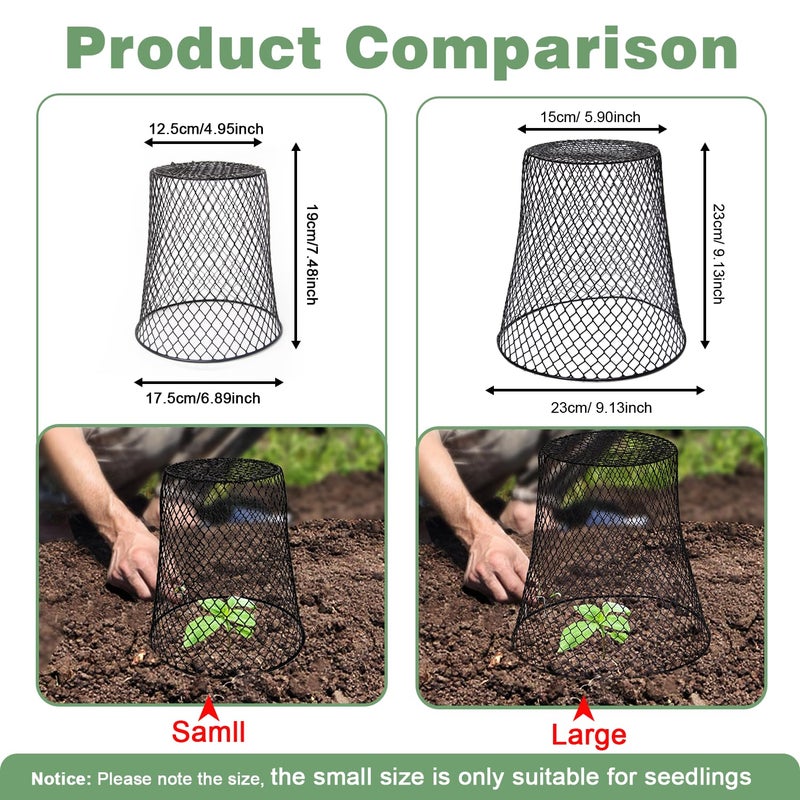 Doksving 10 Pcs 6.8"Ã—7.4" (Multiple Sizes/Quantities Available) Seedling Plant Protectors from Animals, Chicken Wire Plant Cage Garden Cloche to Protect Plants Vegetables from Rabbits Squirrels Chicken - Image 2