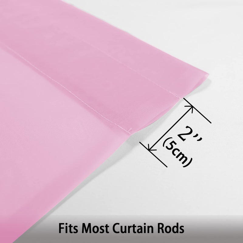 OWENIE Sheer Pink Curtains, Sheer Curtains 84 inch Length 2 Panels Set, Rod Pocket Voile Fimly Sheer Drapes for Living Room/Bedroom, 2pcs, Each 42" W x 84" L - Image 5