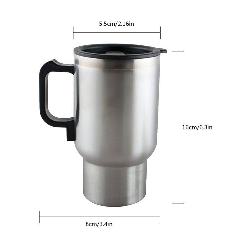 MOSANDON 12V Car Heating Cup Car Heated Mug, 450ml Stainless Steel Travel Electric Coffee Cup 14oz. Insulated Heated Preservation Mug - Image 2